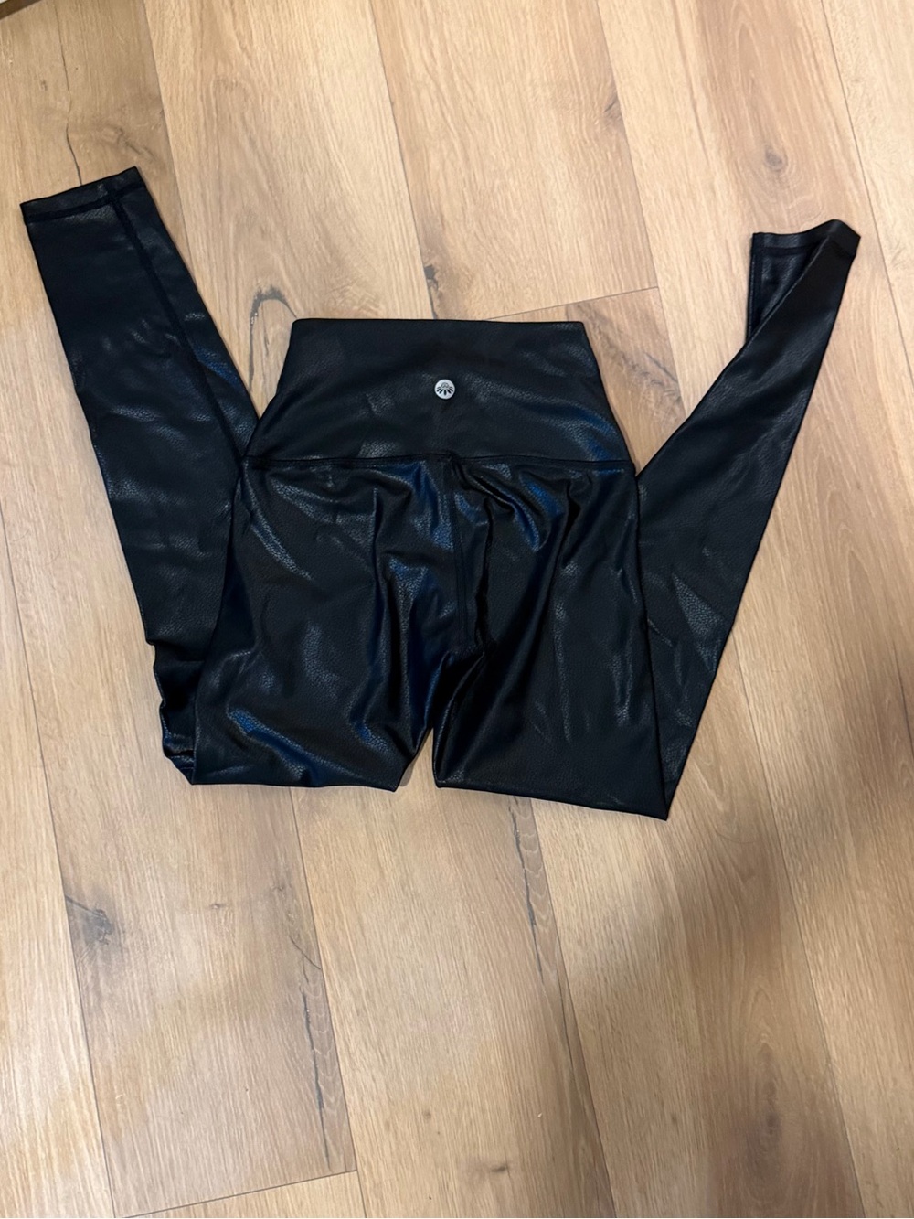 Senita Black Faux Leather Leggings